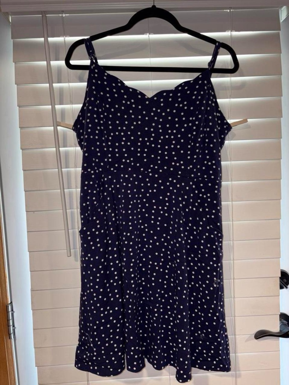 41 Hawthorn Navy Blue Polka Dot Mini Slip Dress